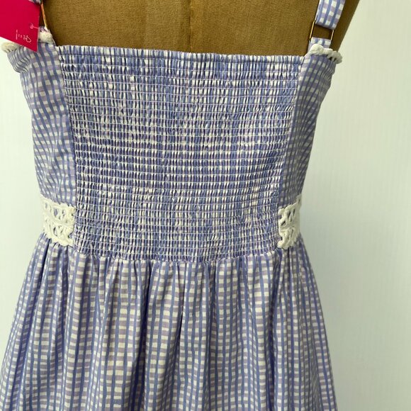 Lilly Pulitzer Dress Women 8 Olivet Stretch Midi Gingham Pocket Party Core Ni - Picture 9 of 16